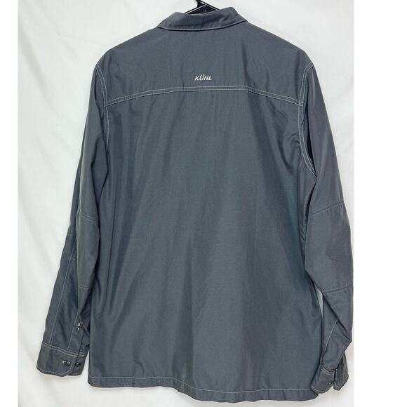 Kühl Men’s M Gray Black Mini Check Long Sleeve Button Front Casual Dress Shirt - Picture 2 of 7